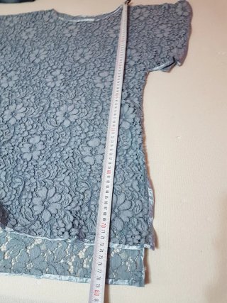 Mini Vestido Encaje Azul y Rosa Talla S