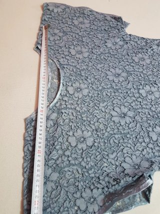 Mini Vestido Encaje Azul y Rosa Talla S