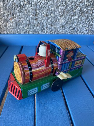 Tren de hojalata decorado Vintage