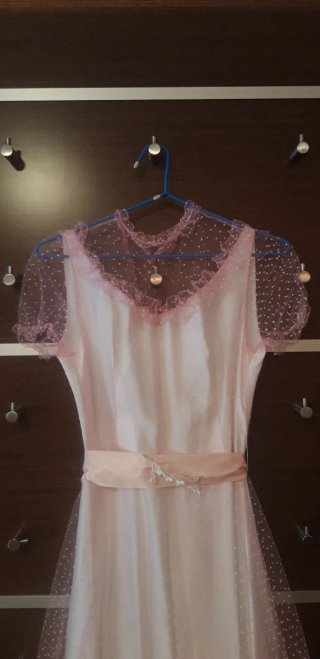 Vestido de novia tul y raso rosa talla 38/40