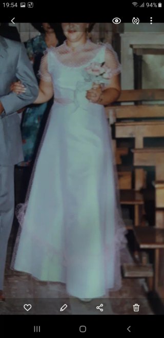 Vestido de novia tul y raso rosa talla 38/40
