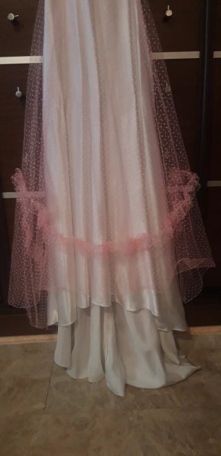 Vestido de novia tul y raso rosa talla 38/40
