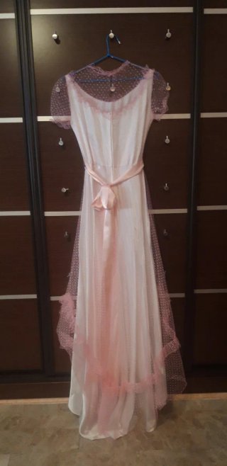 Vestido de novia tul y raso rosa talla 38/40