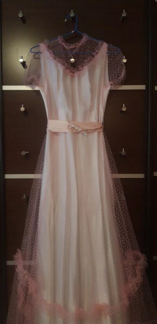 Vestido de novia tul y raso rosa talla 38/40