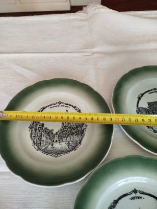 3 Platos Vintage Ciudades Francesas.