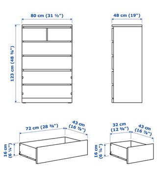 Cómoda (NUEVA) MALM 6 Cajones Blanca - IKEA