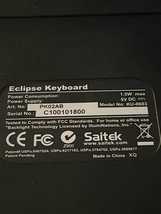 Tastiera Saitek Eclipse II retroilluminata