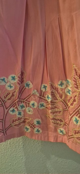 Blusa Flamenco Rosa Bordada Talla M