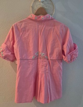 Blusa Flamenco Rosa Bordada Talla M