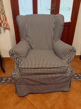 Sillón Orejero de Piel Marrón