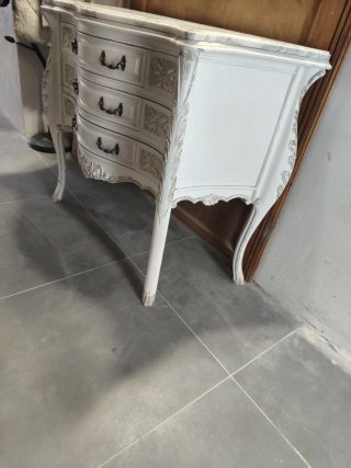Cómoda recibidor mármol y madera