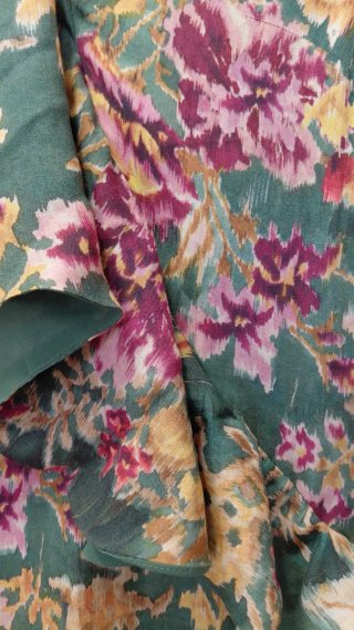 Vestido largo estampado floral con volante