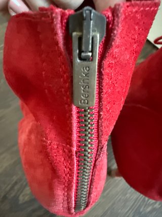 Botín piel cordones rojo Talla 38