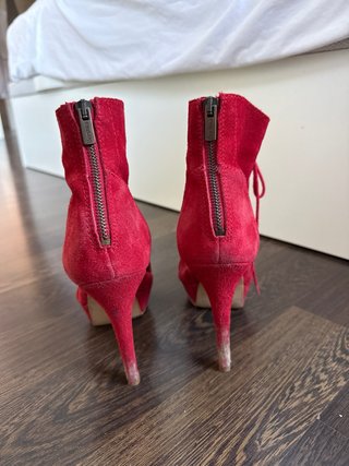 Botín piel cordones rojo Talla 38