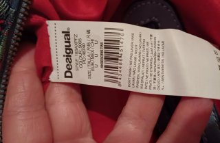 Bolso Desigual azul con bordados y lentejuelas