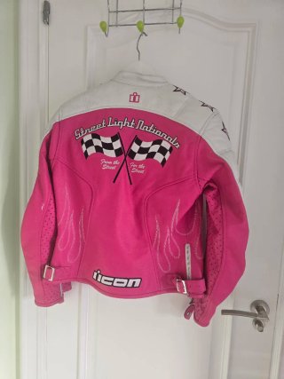 Chaqueta Moto Icon Mujer Rosa Estrellas
