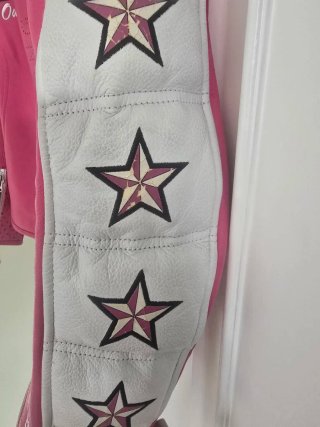 Chaqueta Moto Icon Mujer Rosa Estrellas