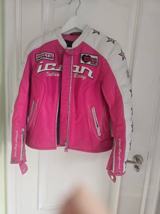 Chaqueta Moto Icon Mujer Rosa Estrellas