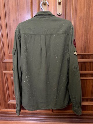 Sobrecamisa Zara Hombre Verde Militar