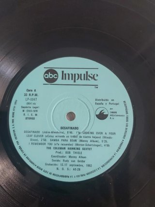 Disco Vinilo The Coleman Hawkins Sextet Desafinado