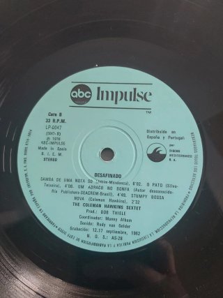 Disco Vinilo The Coleman Hawkins Sextet Desafinado