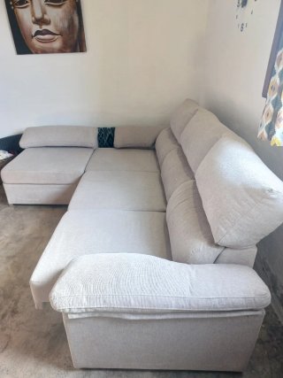 Sofá modular beige 3 plazas