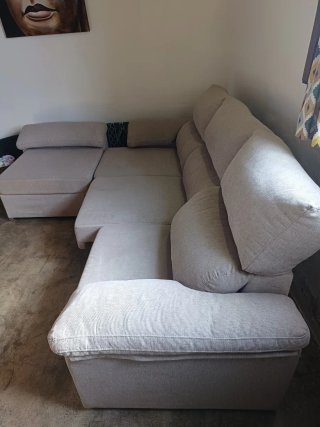 Sofá modular beige 3 plazas