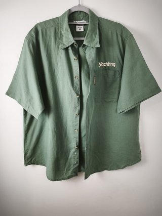 Vintage Columbia Khaki Green Short Sleeve Shirt -