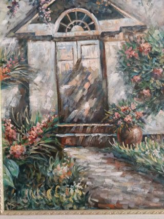 Cuadro al óleo Puerta de jardín
