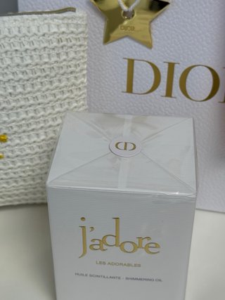 Pouch Solar Dior Blanco-Dorado mas aceite J’Adore