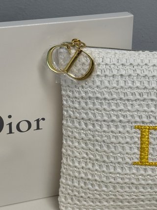 Pouch Solar Dior Blanco-Dorado mas aceite J’Adore