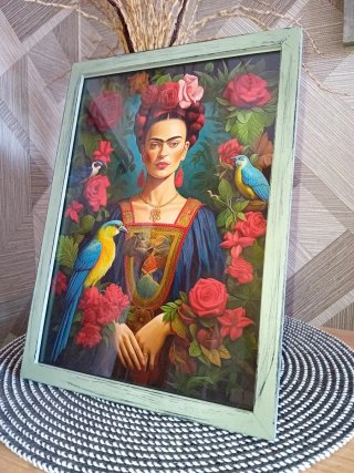 Quadro Frida Kahlo tra Uccelli Tropicali