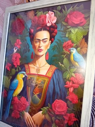 Quadro Frida Kahlo tra Uccelli Tropicali