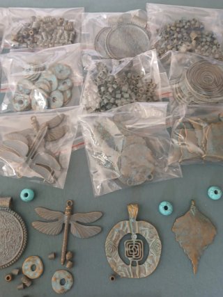 Lote Colgantes Bronce y Turquesa