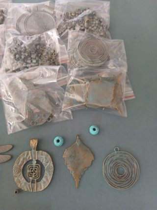 Lote Colgantes Bronce y Turquesa