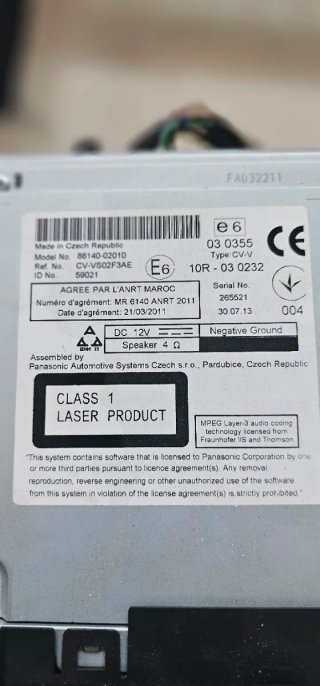 Radio Toyota Auris 2013 Original