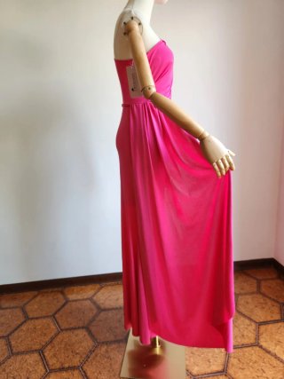 Abito lungo fucsia Heaven taglia unica