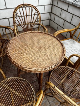 Conjunto de mimbre para jardín