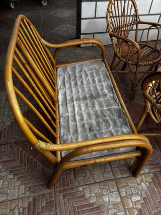 Conjunto de mimbre para jardín