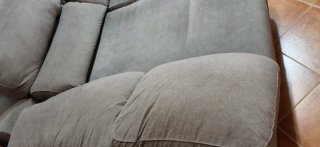 Sofá Chaiselongue Beige/Marrón