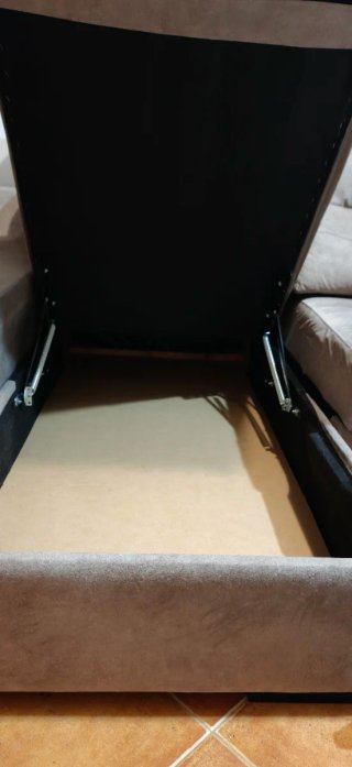 Sofá Chaiselongue Beige/Marrón