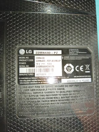 Televisor LG 22MN43 con Mando y adaptador