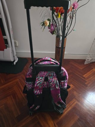 Mochila con ruedas y estampado
