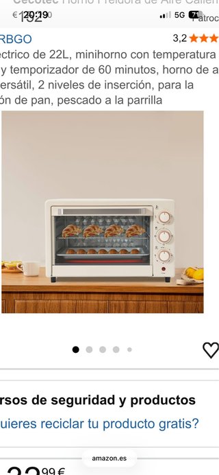 Mini Horno Eléctrico Cecotec 22L