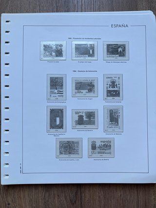 Lote hojas ANFIL sellos España con filoestuche