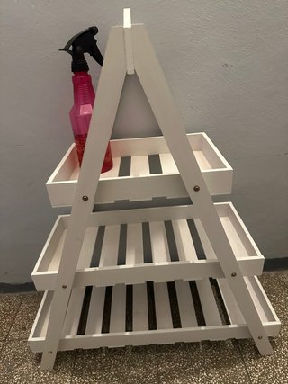 Estantería blanca de madera plegable