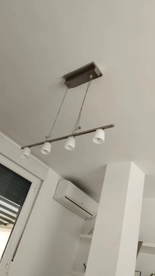 Lámpara colgante moderna metal y cristal