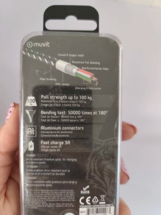 Cable Muvit Tiger 1.2m USB-Lightning nuevo.