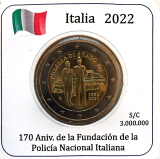 Moneda Italia 2022 Policía Nacional