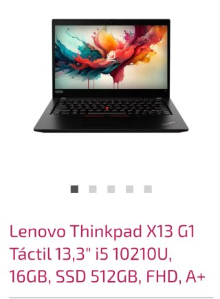 Lenovo Thinkpad X13 G1 Táctil 13,3 i5 16GB SSD 512